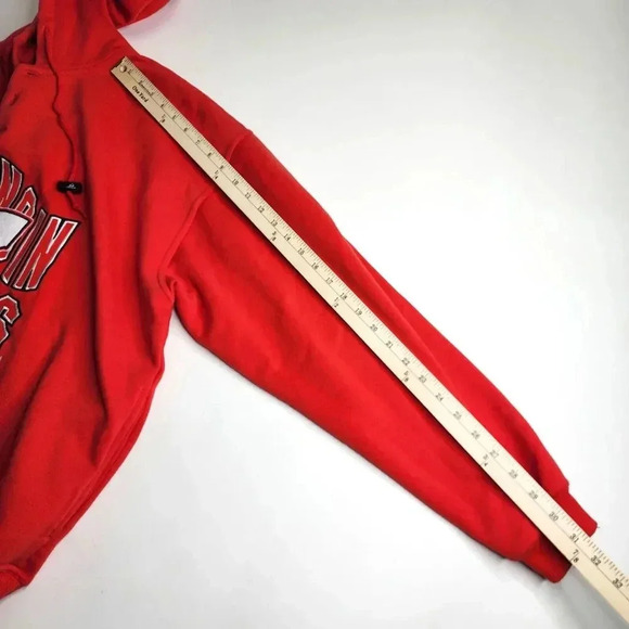 90s Apex One Wisconsin Badgers Hoodie Sweatshirt Embroidered Red Button Size XL - Picture 5 of 6